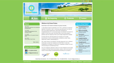 Screenshot van de GreenTubes website